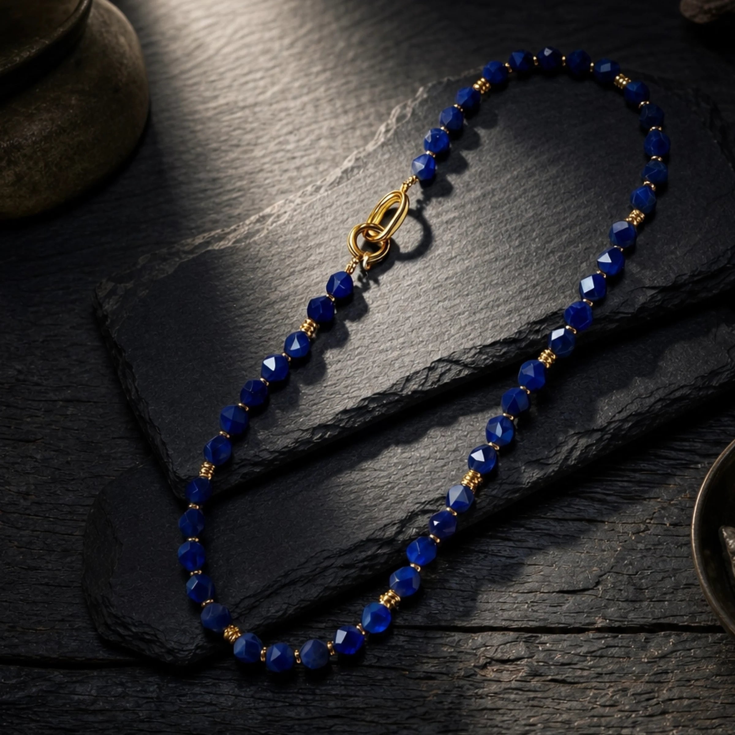 Calm Expression & Clarity – Tibetan Blue Chalcedony Necklace