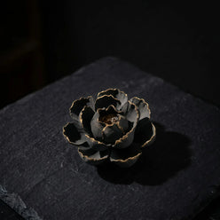 Awakening & Abundance - Gilded Blossom Rough Clay Burner Set (Includes Incense Sticks)