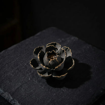 Awakening & Abundance - Gilded Blossom Rough Clay Burner Set (Includes Incense Sticks)