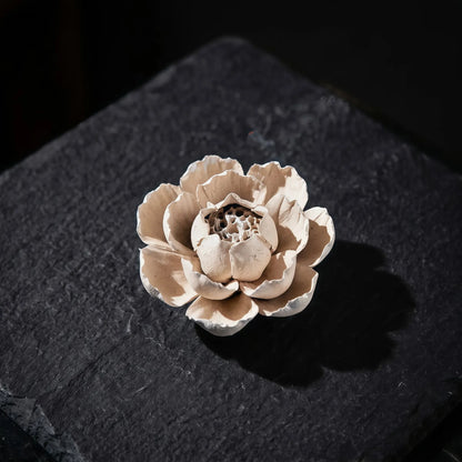 Awakening & Abundance - Gilded Blossom Rough Clay Burner Set (Includes Incense Sticks)