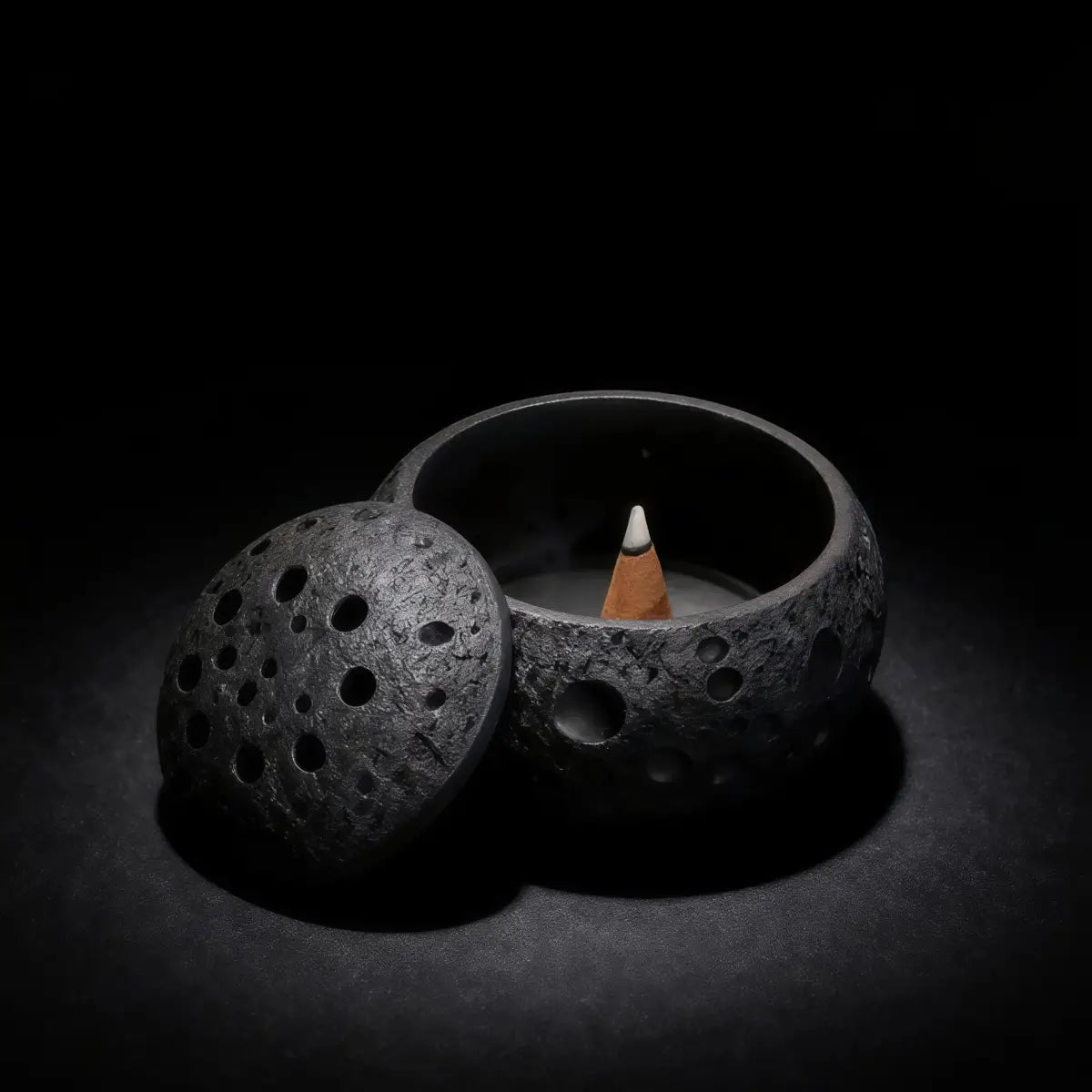 Balance & Clarity – Feng Shui Black Lunar Incense Burner