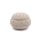 Balance & Clarity Feng Shui Lunar Incense Burner, round incense holder with light porous moon-textured surface and lid, spiritual home decor for meditation and balance on a clean white background.
