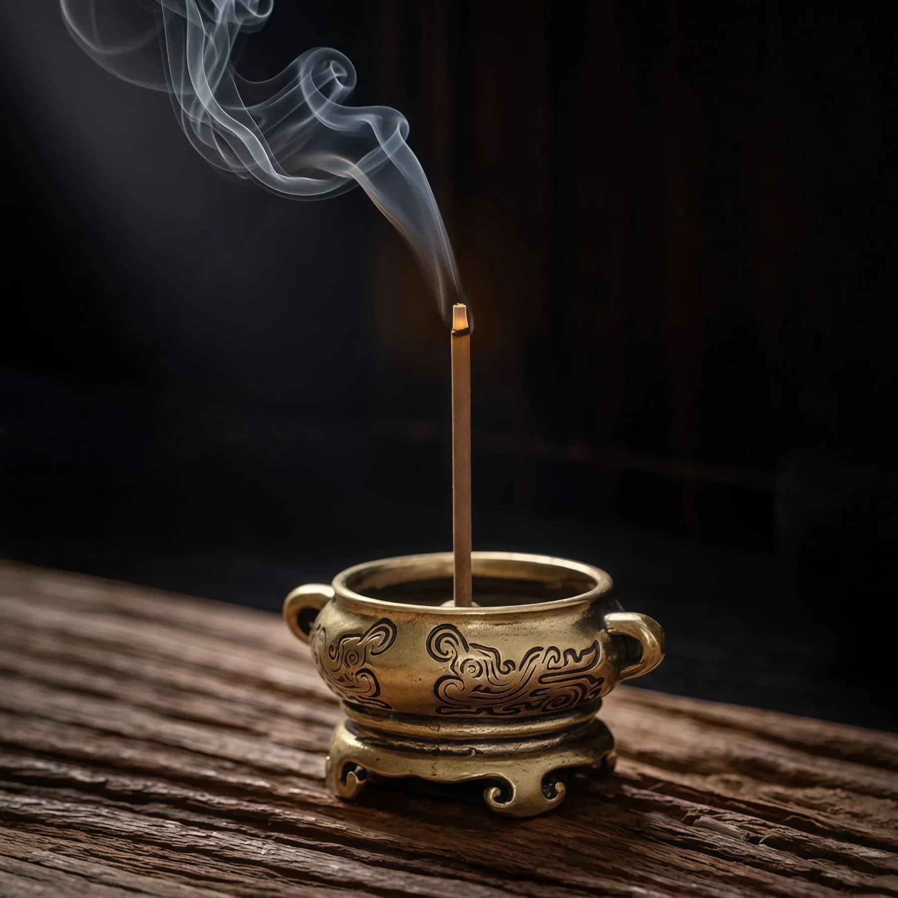 Balance & Grounding – Miniature Antique Style Double-Ear Incense Holder Set