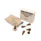 Natural cones incense with packaging on a white background