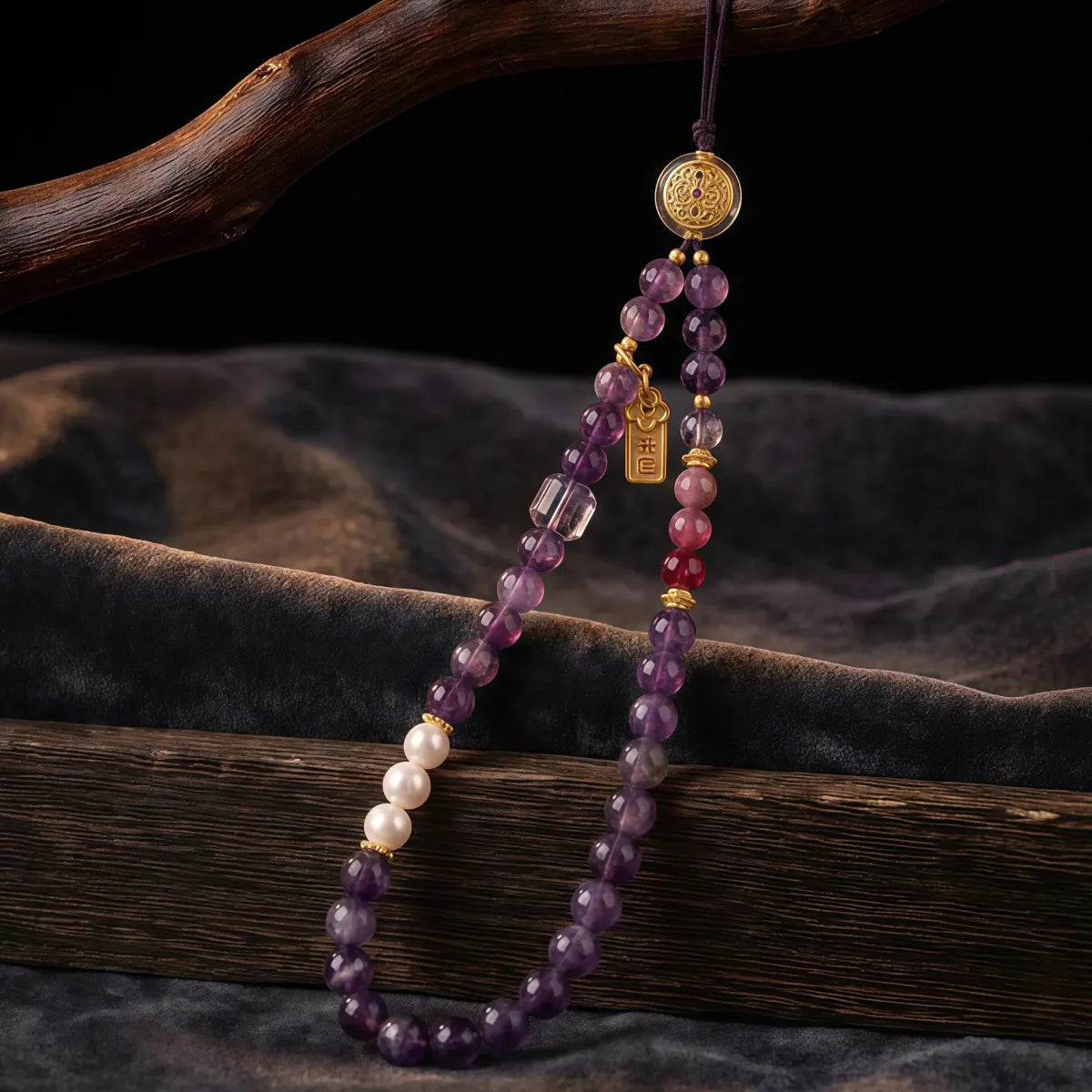 Calm & Protection – Amethyst Fortune Phone Strap