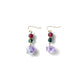 Pair of earrings with gemstones on a white background