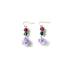 Pair of earrings with gemstones on a white background