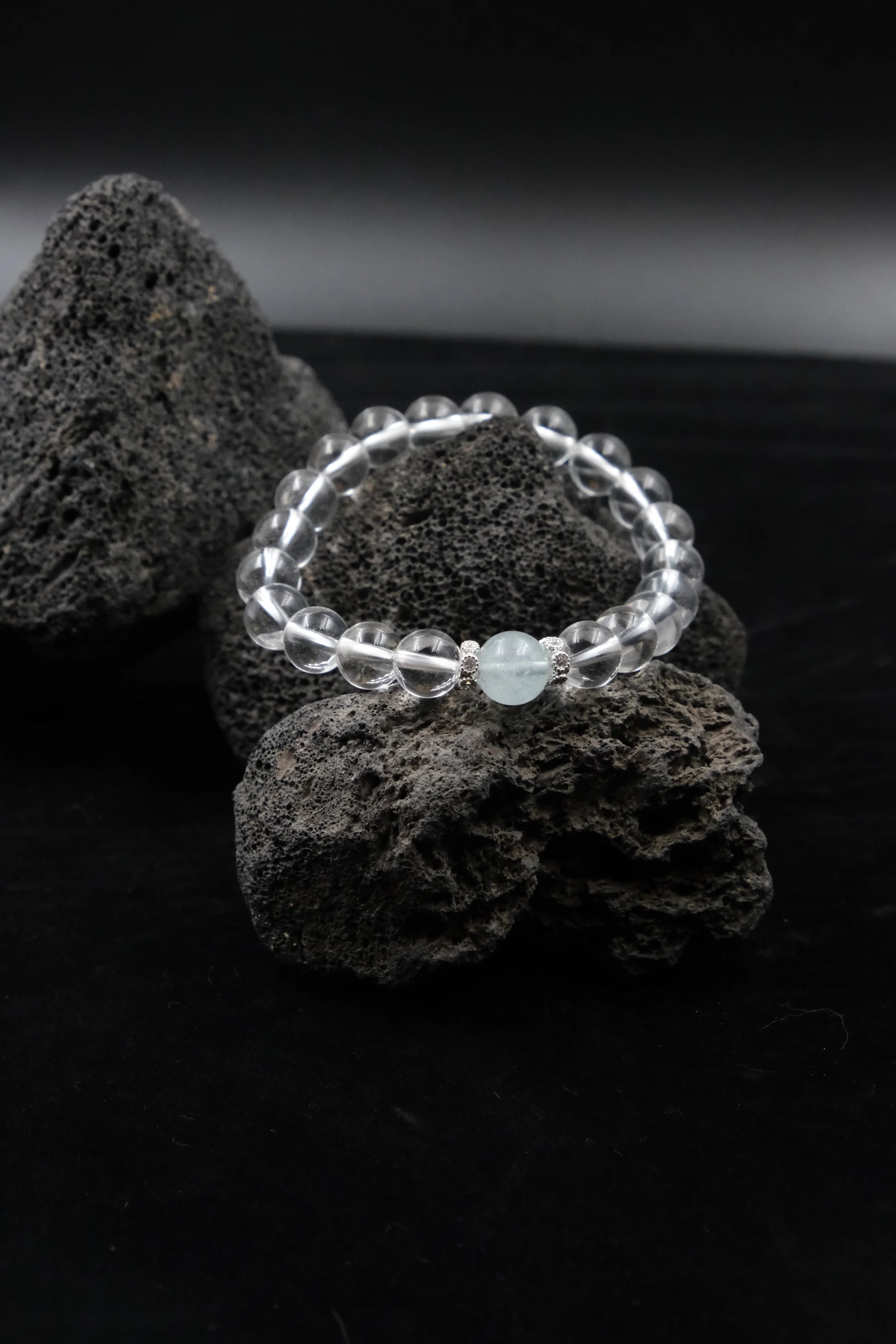 Natural Clear Quartz & Aquamarine Bracelet – For Clarity, Calm & True Self Expression