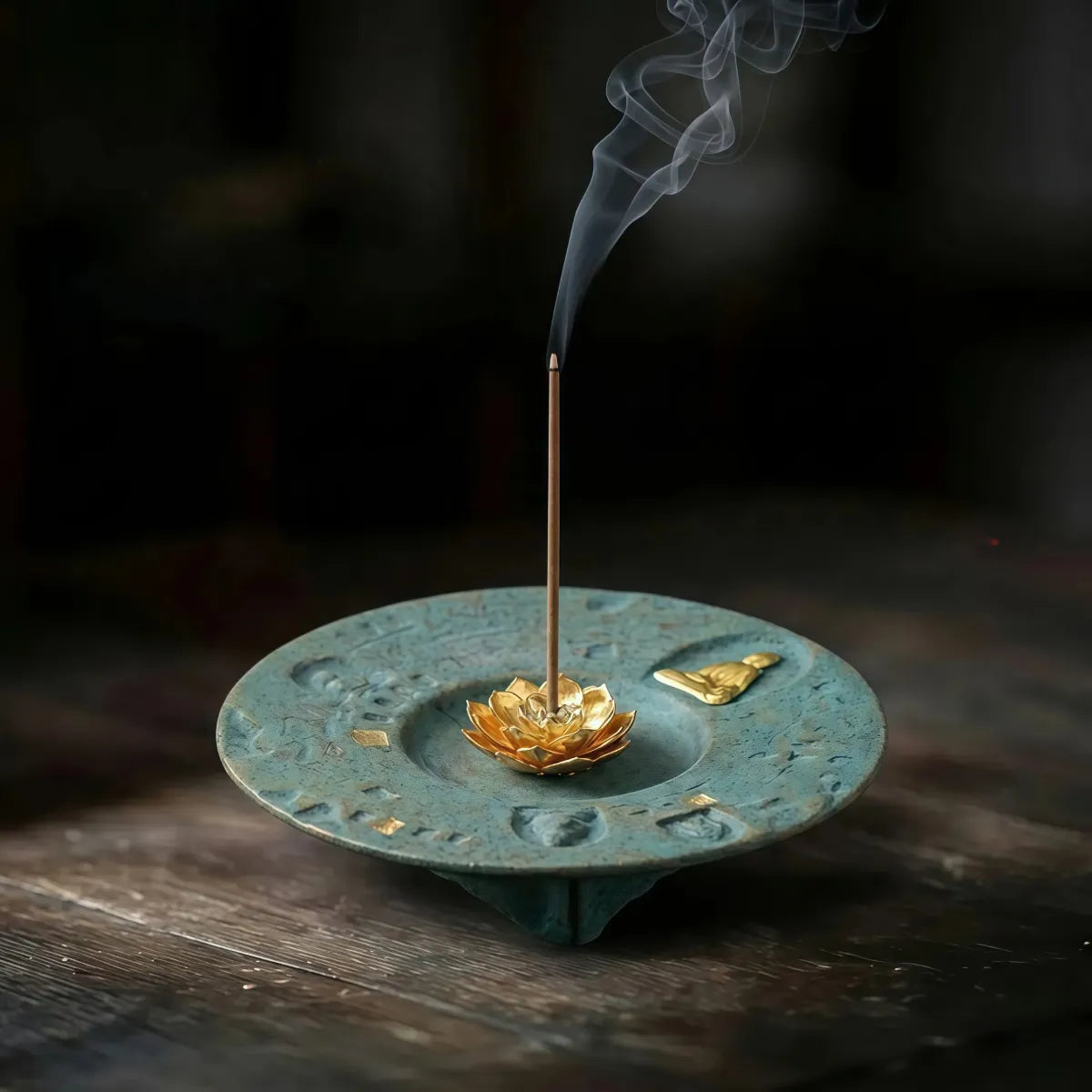 Purification & Harmony – Ceramic Lotus Incense & Candle Holder Set (Incense Sticks Included)