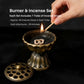 Fortune & Harmony Burner Set (Includes Incense Slices) - Feng Shui Lotus Pedestal