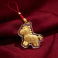 Golden Horse Charm – 999 Gold-Foil Horse Charm with Red Thread