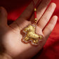 Golden Horse Charm – 999 Gold-Foil Horse Charm with Red Thread