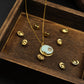 Good Luck Stone Necklace with a pendant on a wooden tray, Blessings, Emotional Balance & Academic Clarity
