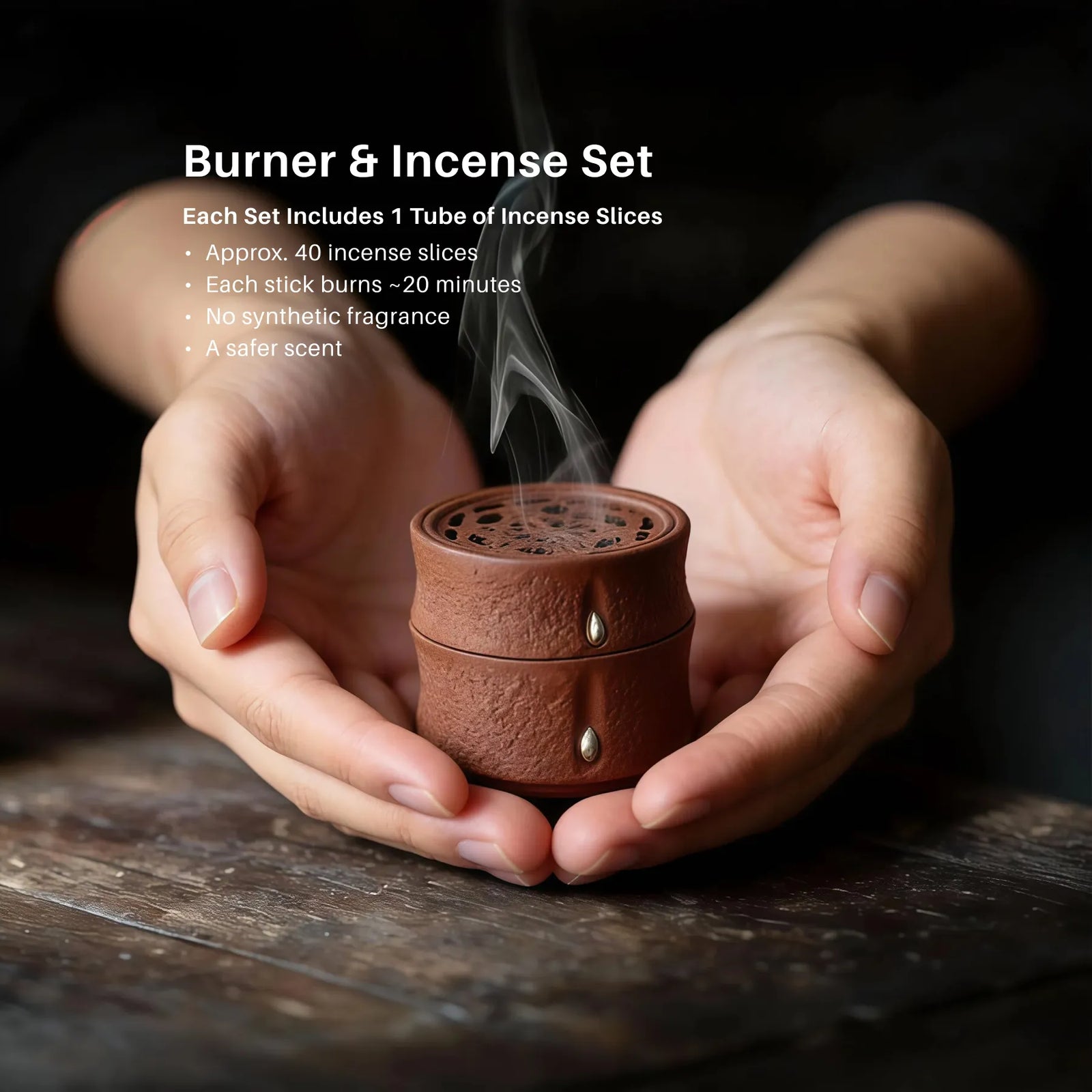 Integrity & Resilience Burner Set (Includes Incense Slices) - Bamboo Stillness Zisha Ceramic