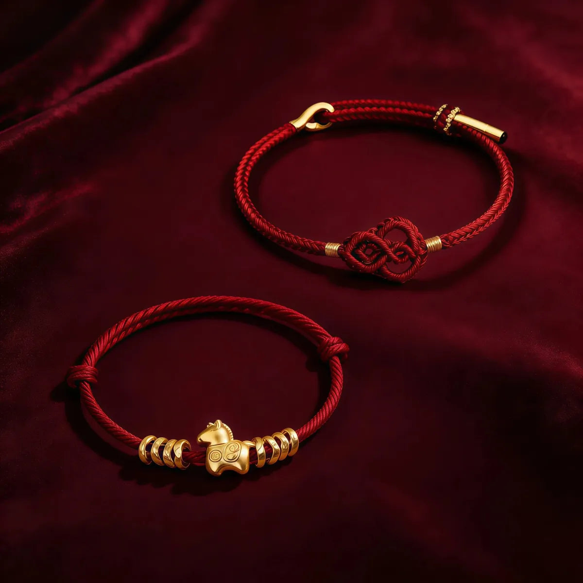 Bundle — Fortune Journey + Gourd Knot Red String Bracelet