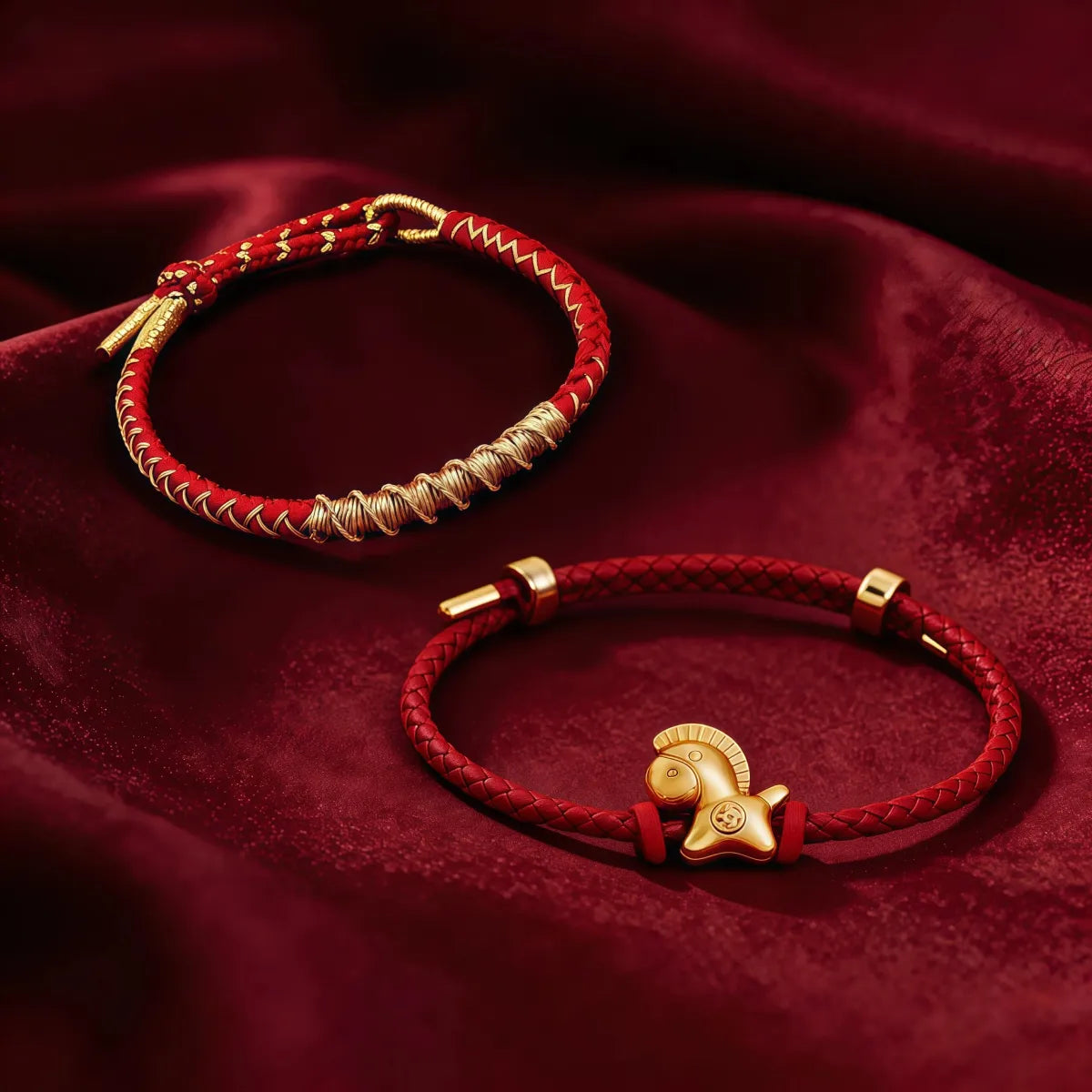 Bundle — Vajra + Good Fortune Red String Bracelet