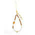 Natural Sandalwood Buddha Phone Strap & Car Charm with gold accents on a white background