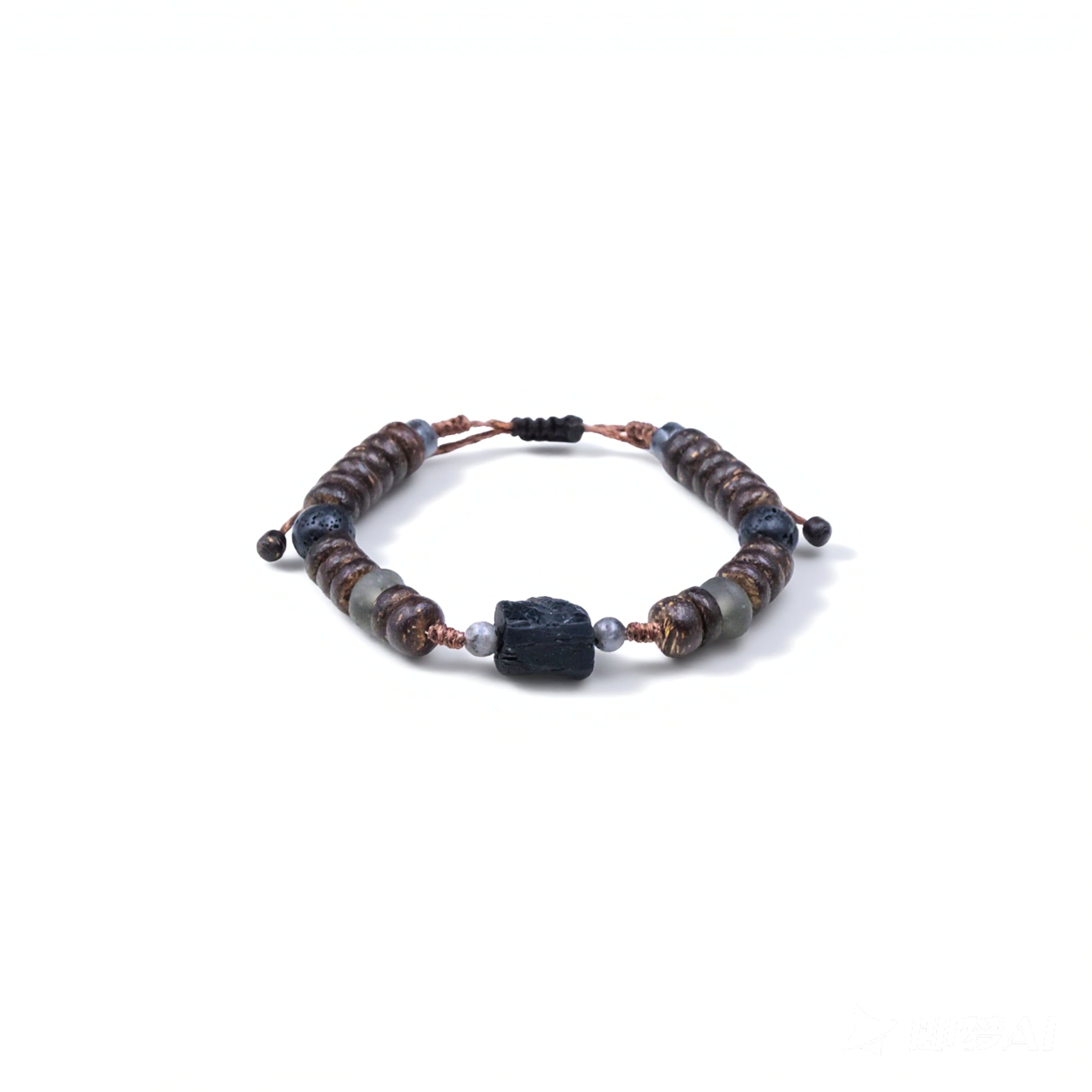 Handcrafted Tibetan Heritage Bracelet Featuring Mineral Stones, Natural Wood, and Liuli – Designed for Balance and Grounding