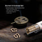 Power & Influence Burner Set (Includes Incense Slices) - Banana Leaf Ritual Gourd Fan Alloy