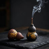 Prosperity & Blessings - Ceramic Wu Lou Gourd Incense Holder Set (Includes Incense Sticks)
