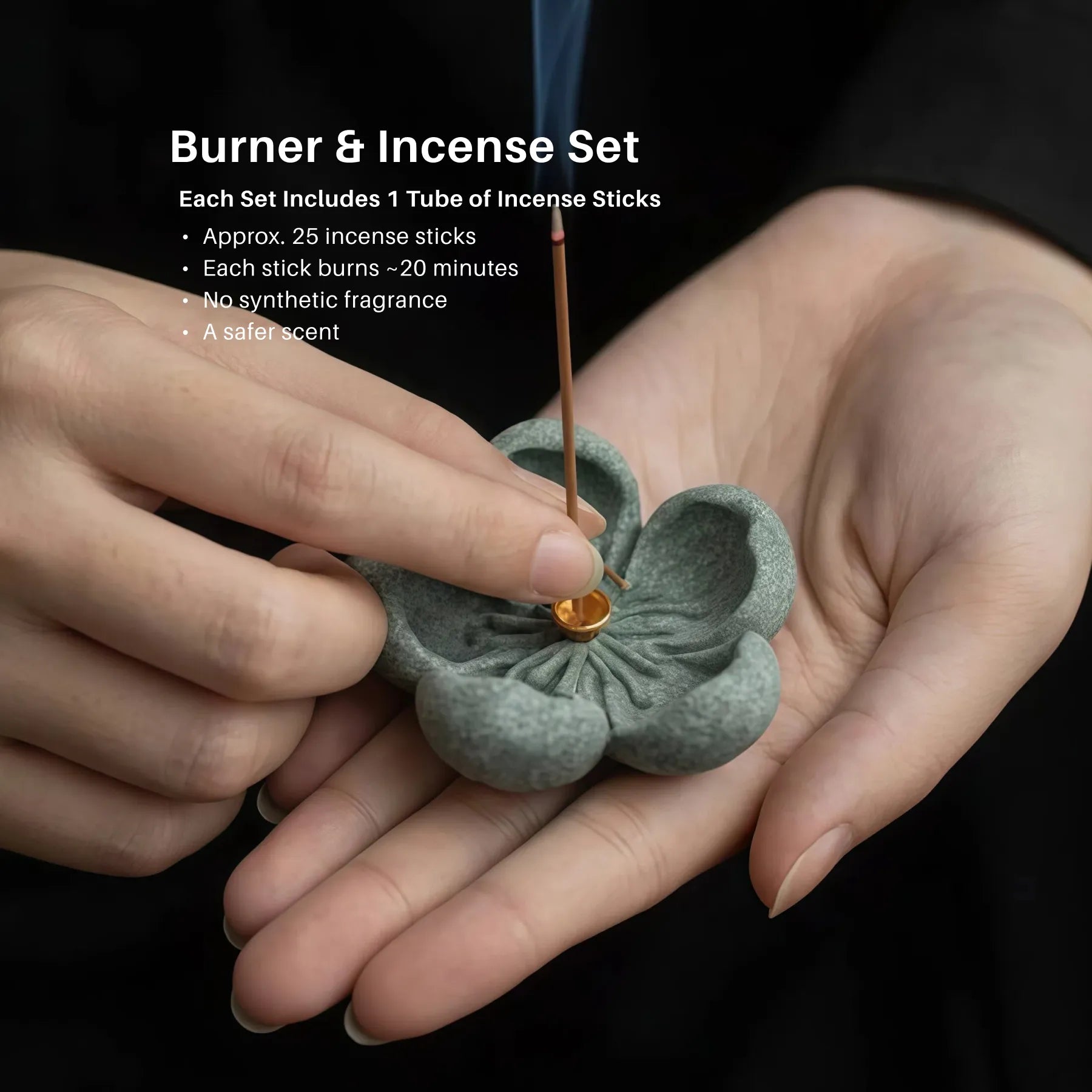 Resilience & Serenity – Bluestone Plum Blossom Incense Holder Set