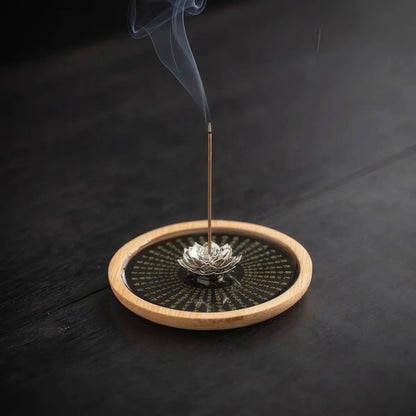 Stillness & Wisdom - Lotus Heart Sutra Incense Holder (Includes Incense Sticks)