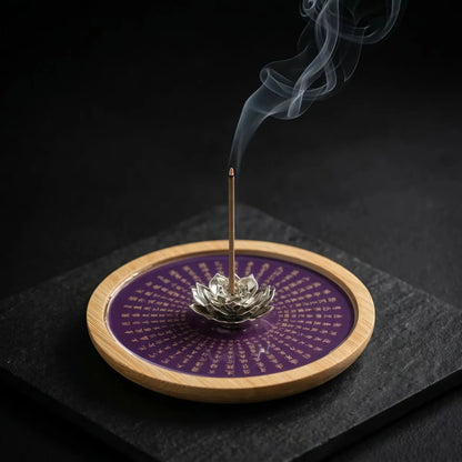 Stillness & Wisdom - Lotus Heart Sutra Incense Holder (Includes Incense Sticks)