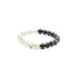 Tibetan Dual Energy Bracelet with black and clear beads on a white 
background