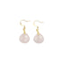 Pair of Tibetan Feng Shui Drop Earrings with Rose Quartz on a white background