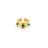 A Tibetan - style five - elements open ring with a golden - hued metal finish. It features intricate swirling patterns and is inlaid with malachite stones, intended to promote emotional healing and growth.
