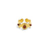 A Tibetan - style five - elements open ring with a golden - hued metal finish. It features intricate swirling patterns and is inlaid with red agate stones, intended to enhance confidence, love, and energy.