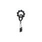 Tibetan Meditation Mala – Black Obsidian Handheld Prayer Spinner for Grounding, Protection & Calming Rituals, Black beaded rosary on a white background