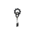 Tibetan Meditation Mala – Black Obsidian Handheld Prayer Spinner for Grounding, Protection & Calming Rituals, Black beaded rosary on a white background