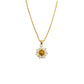 Tibetan Sun Pendant necklace, Tiger’s Eye for Success & Abundance,  with a sun-shaped pendant on a white background
