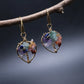 Tibetan Tree of Life Earrings, Multi-Crystal for Vitality & Protection, on a dark background