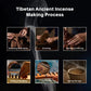 Step-by-step process of Tibetan ancient incense making on a dark background
