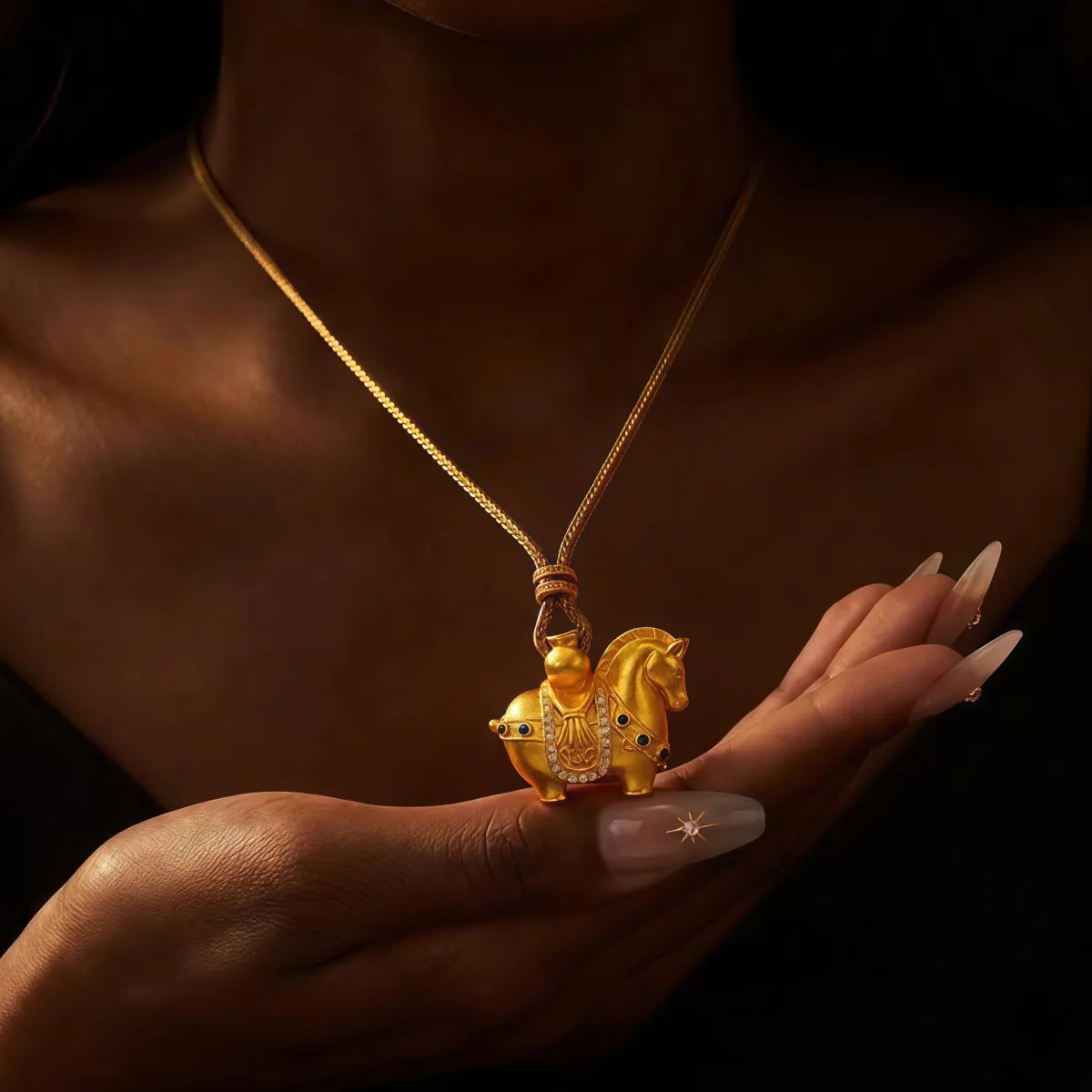Wealth Attraction – Golden Zodiac Horse Fortune Necklace
