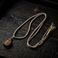 Wealth Blessing – Handwoven Tibetan Zashi Lhamo Wood Carving Necklace