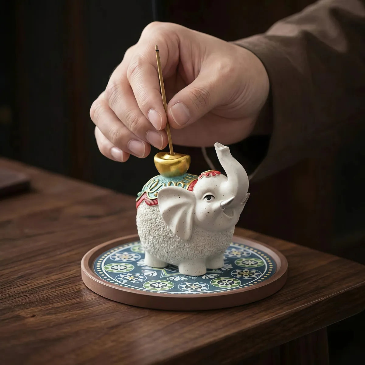 White Elephant Fortune – Incense Holder & Tray Set