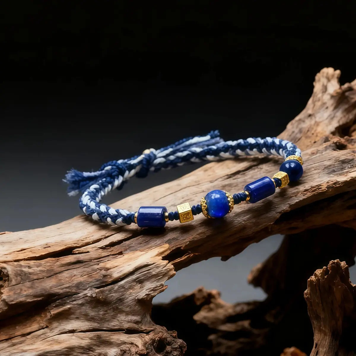 Wisdom & Protection – Lapis Lazuli Woven Bracelet