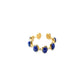 Gold and Tibetan Lapis Lazuli Open Ring on a white background