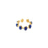 Gold and Tibetan Lapis Lazuli Open Ring on a white background