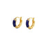 Lapis Lazuli vintage hoop earrings featuring gold detailing and red accents, symbolizing wisdom and serenity in spiritual jewelry.