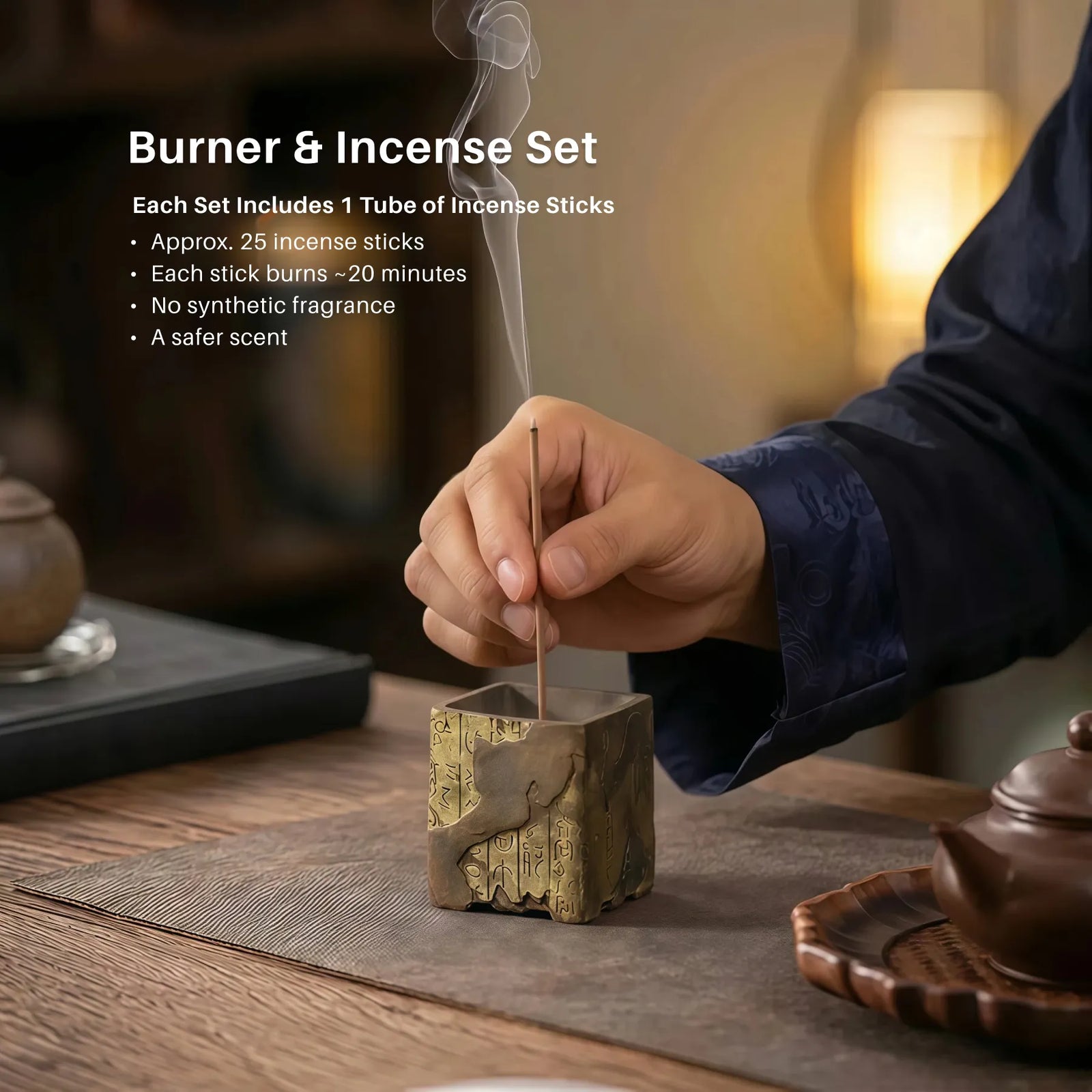 Wisdom & Spirit Burner Set (Includes Incense Sticks) - Dunhuang Manuscript Incense Stick Holder Set