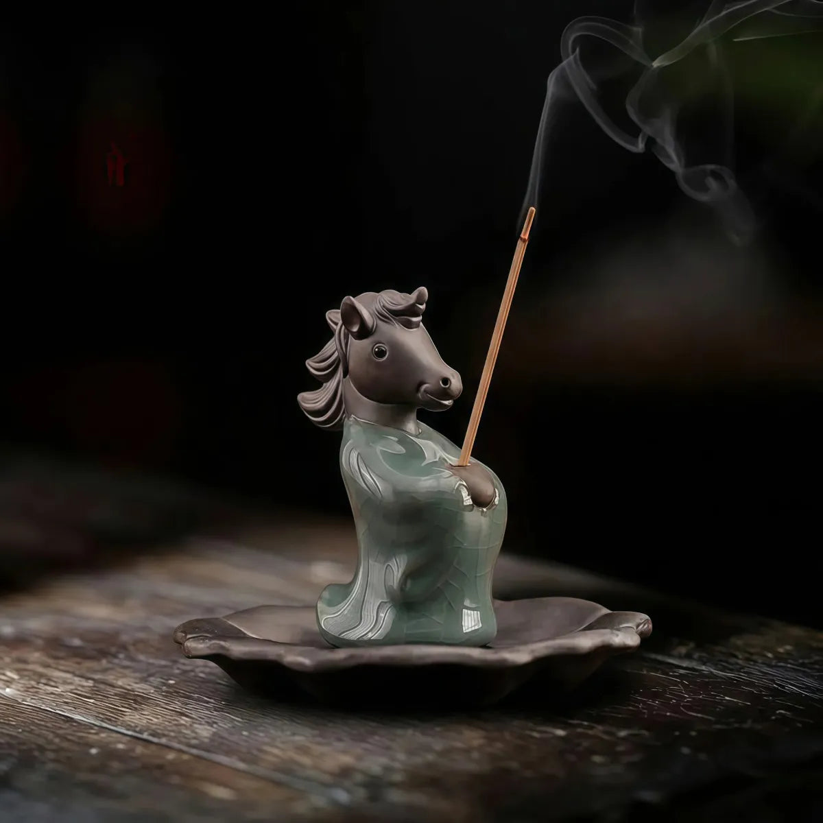 Wish Fulfillment – Wishful Foal Ceramic Horse Incense Holder Set