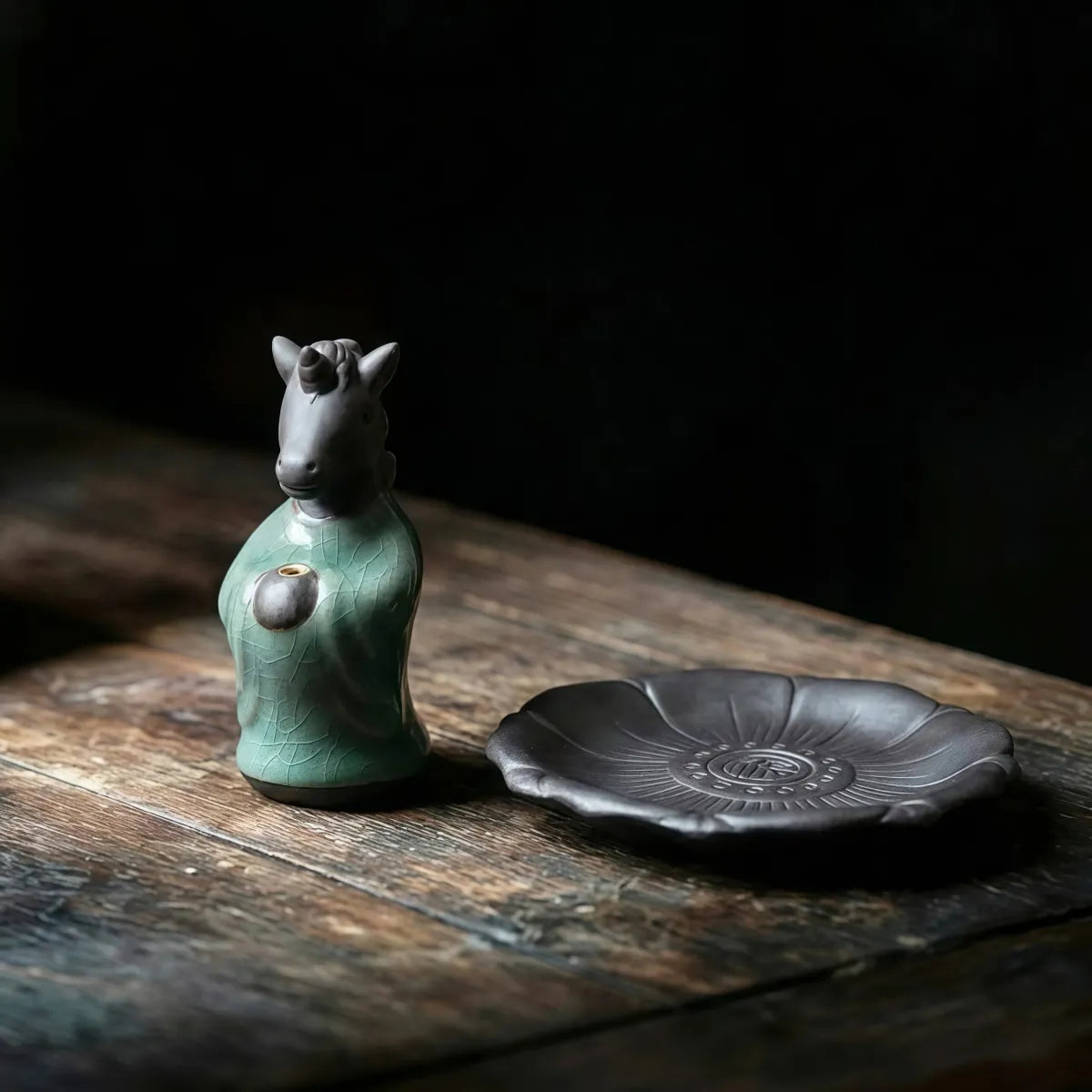 Wish Fulfillment – Wishful Foal Ceramic Horse Incense Holder Set