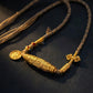 Wealth Blessing – Golden Dzi Bead & Yellow Jambhala Braided Necklace