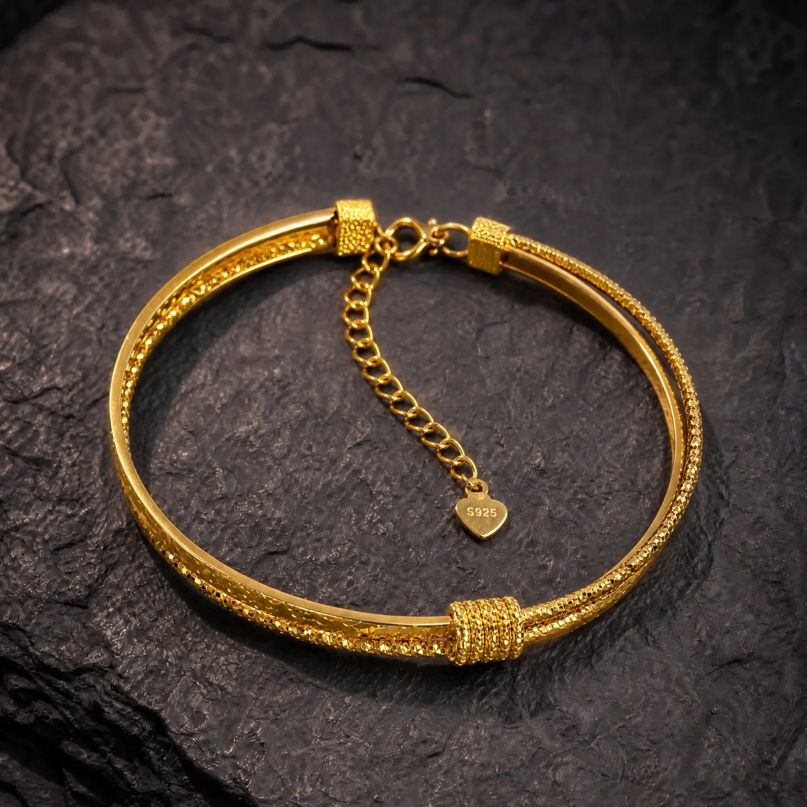 Abundance Flow – Chinese Coiling Ice Sparkle Cuff Bracelet