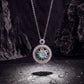 Protection & Blessings – Ice Blue Rotating Eight-Treasure Compass Necklace