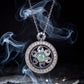 Protection & Blessings – Ice Blue Rotating Eight-Treasure Compass Necklace
